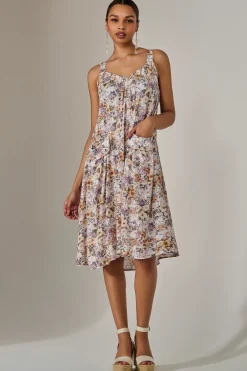 Jolie Moi Occasion Dresses|Floral Dresses-A-Line Pocket Smock Dress, Multi Abstract
