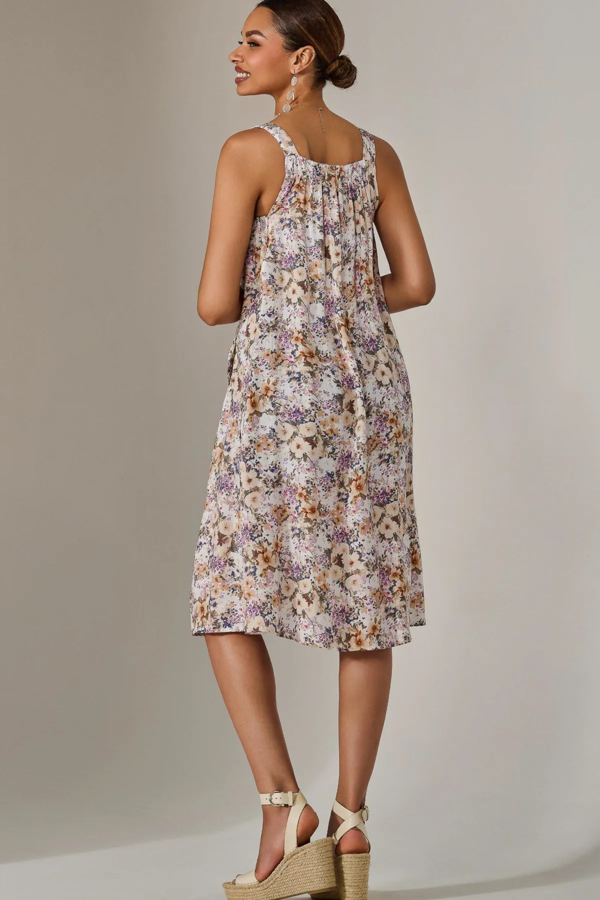 Jolie Moi Occasion Dresses|Floral Dresses-A-Line Pocket Smock Dress, Multi Abstract