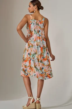 Jolie Moi Occasion Dresses|Floral Dresses-A-Line Pocket Smock Dress, Multi Floral