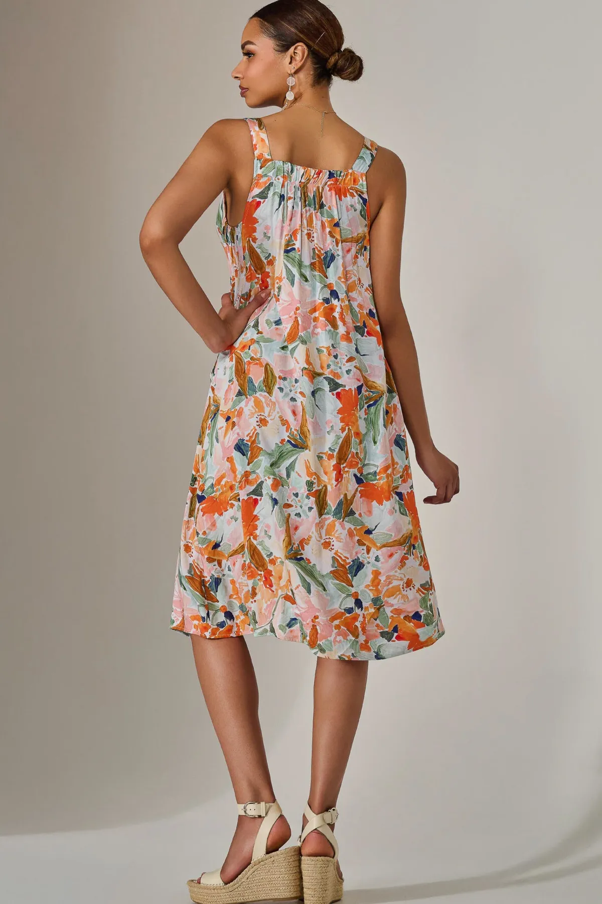 Jolie Moi Occasion Dresses|Floral Dresses-A-Line Pocket Smock Dress, Multi Floral