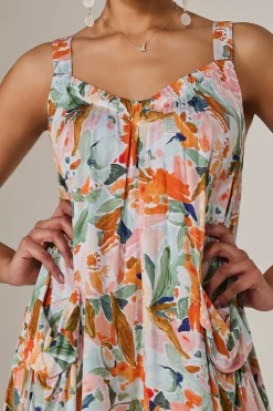Jolie Moi Occasion Dresses|Floral Dresses-A-Line Pocket Smock Dress, Multi Floral