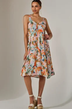 Jolie Moi Occasion Dresses|Floral Dresses-A-Line Pocket Smock Dress, Multi Floral