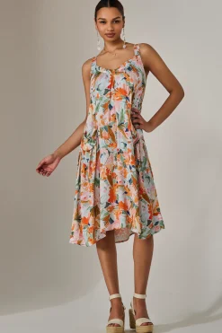 Jolie Moi Occasion Dresses|Floral Dresses-A-Line Pocket Smock Dress, Multi Floral