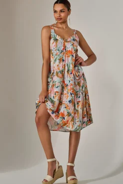 Jolie Moi Occasion Dresses|Floral Dresses-A-Line Pocket Smock Dress, Multi Floral