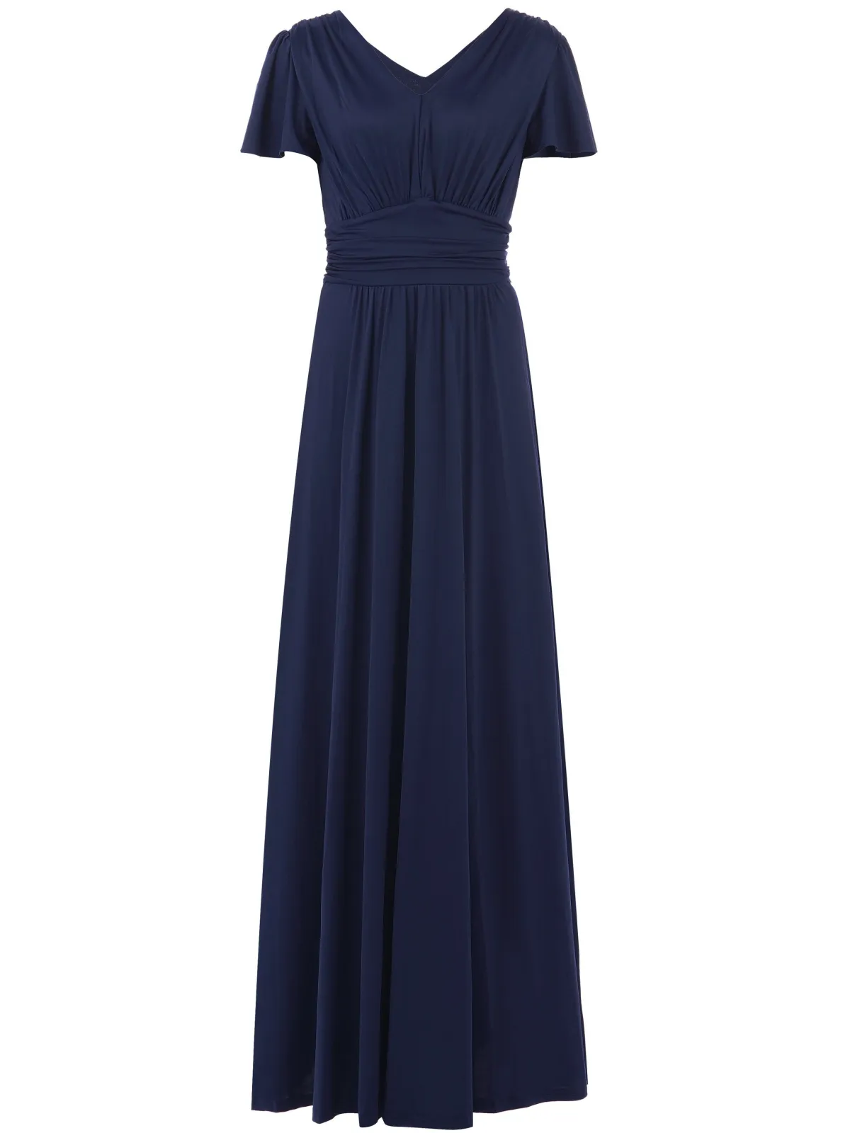 Jolie Moi Occasion Dresses|Mother Of The Bride-Cap Sleeve Jersey Maxi Dress , Navy