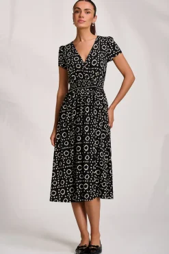 Jolie Moi Jersey Dresses|Weekend Casuals-Cap Sleeve Printed Jersey Midaxi Dress, Black Geo