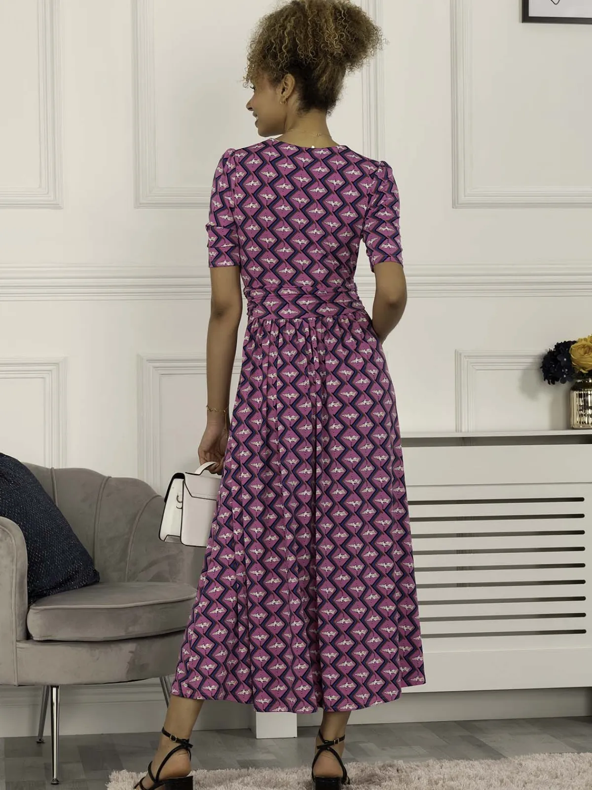 Jolie Moi Occasion Dresses|Weekend Casuals-Coleen Wrap Maxi Dress, Fuschia
