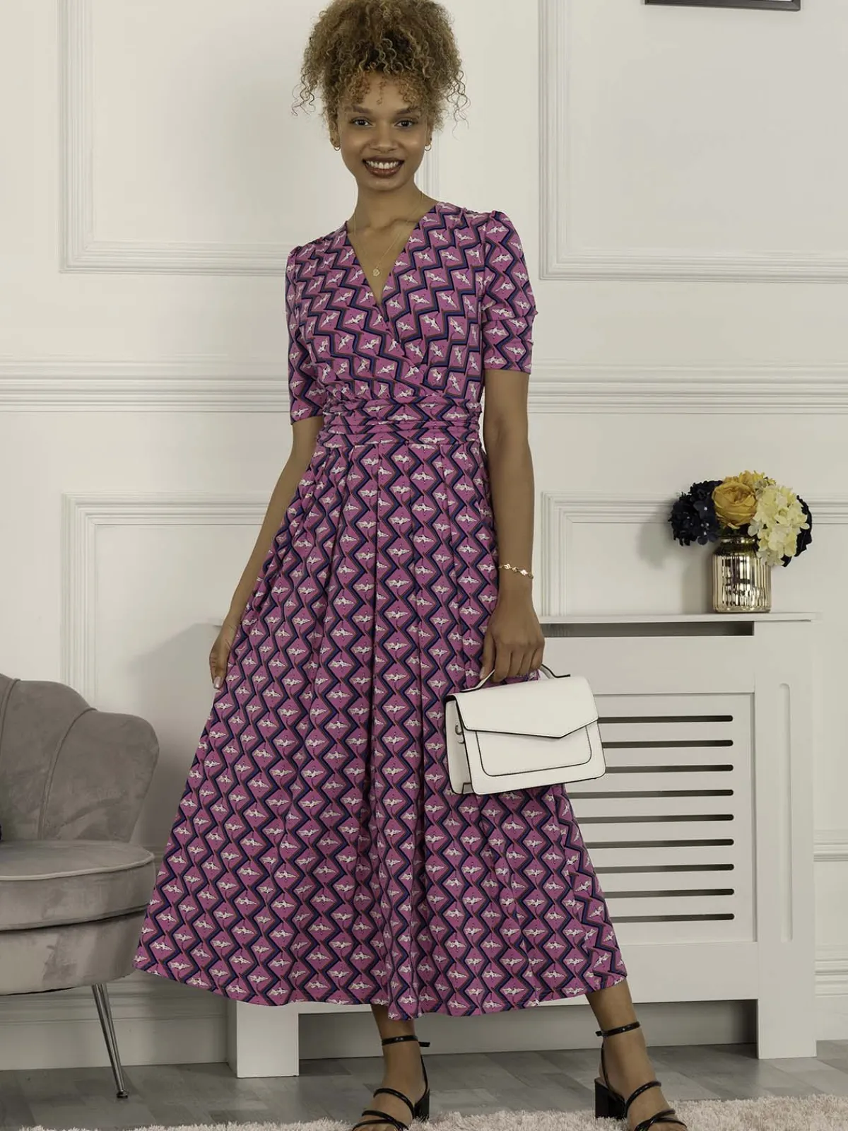 Jolie Moi Occasion Dresses|Weekend Casuals-Coleen Wrap Maxi Dress, Fuschia