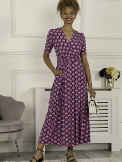Jolie Moi Occasion Dresses|Weekend Casuals-Coleen Wrap Maxi Dress, Fuschia