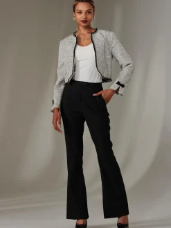 Jolie Moi Coats & Jackets|Blazers-Contrat Tri Tweed Jacket, Monochrome