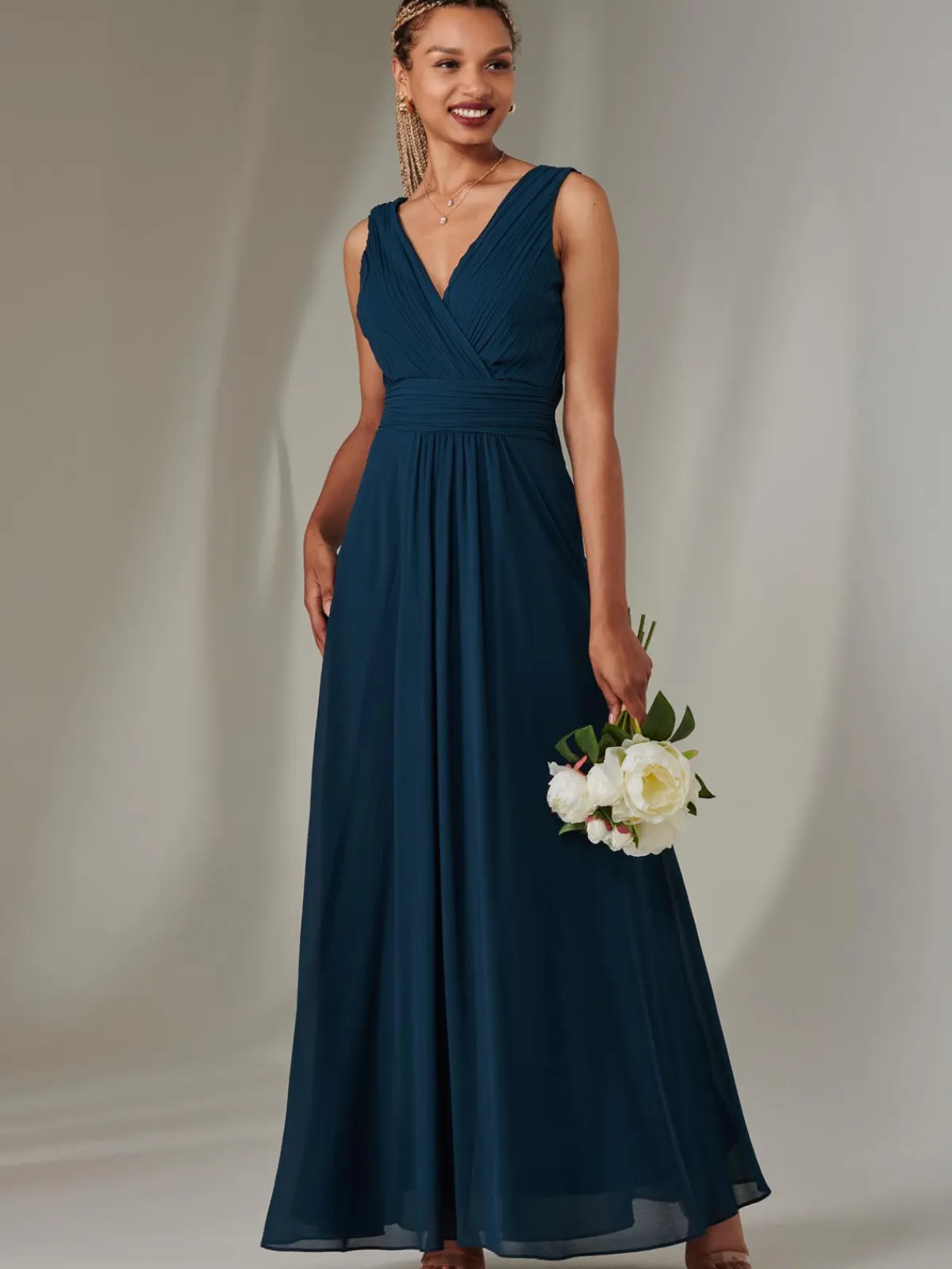 Jolie Moi Occasion Dresses|Maxi Dresses-Cora Sleeveless Chiffon Maxi Dress, Dark Teal
