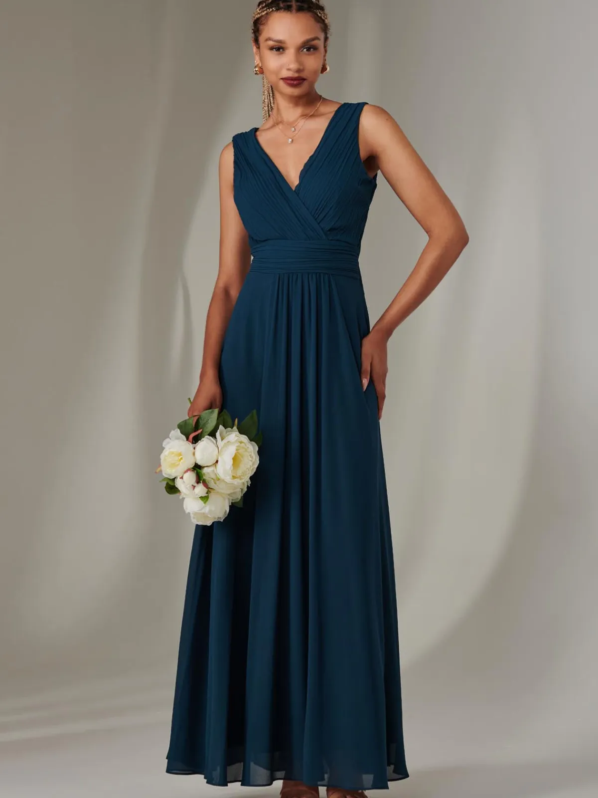 Jolie Moi Occasion Dresses|Maxi Dresses-Cora Sleeveless Chiffon Maxi Dress, Dark Teal