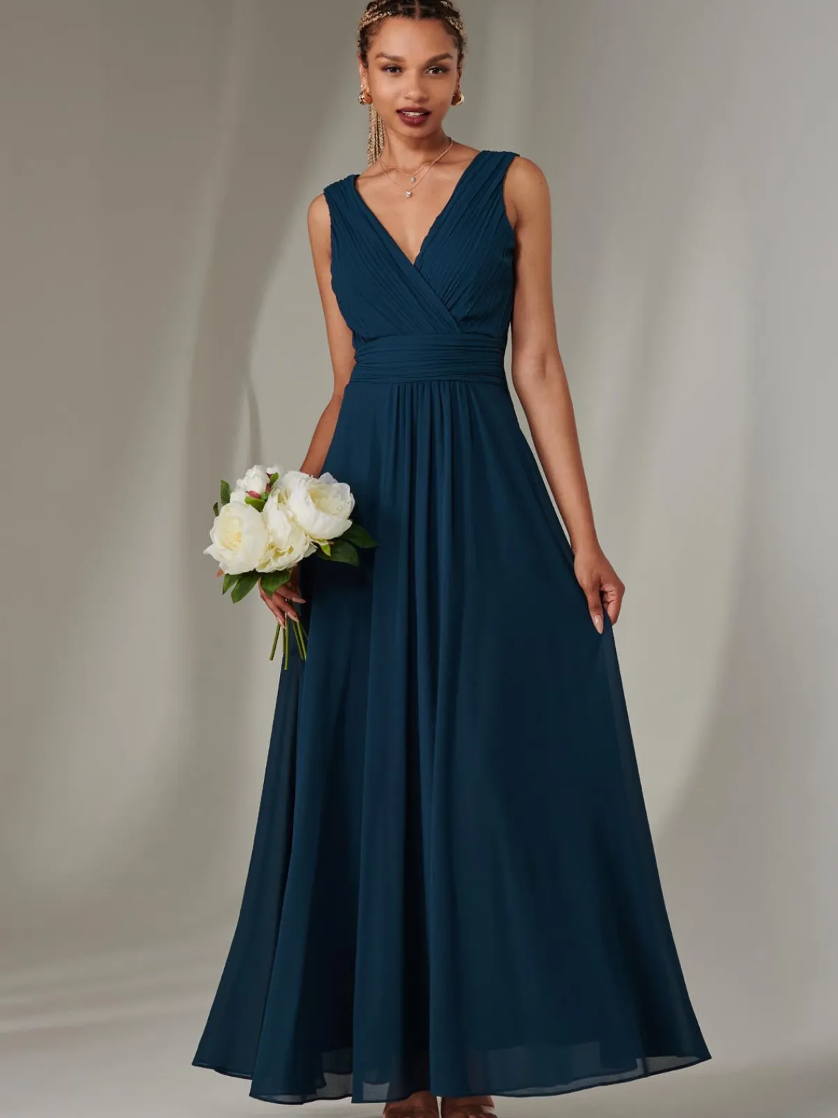 Jolie Moi Occasion Dresses|Maxi Dresses-Cora Sleeveless Chiffon Maxi Dress, Dark Teal