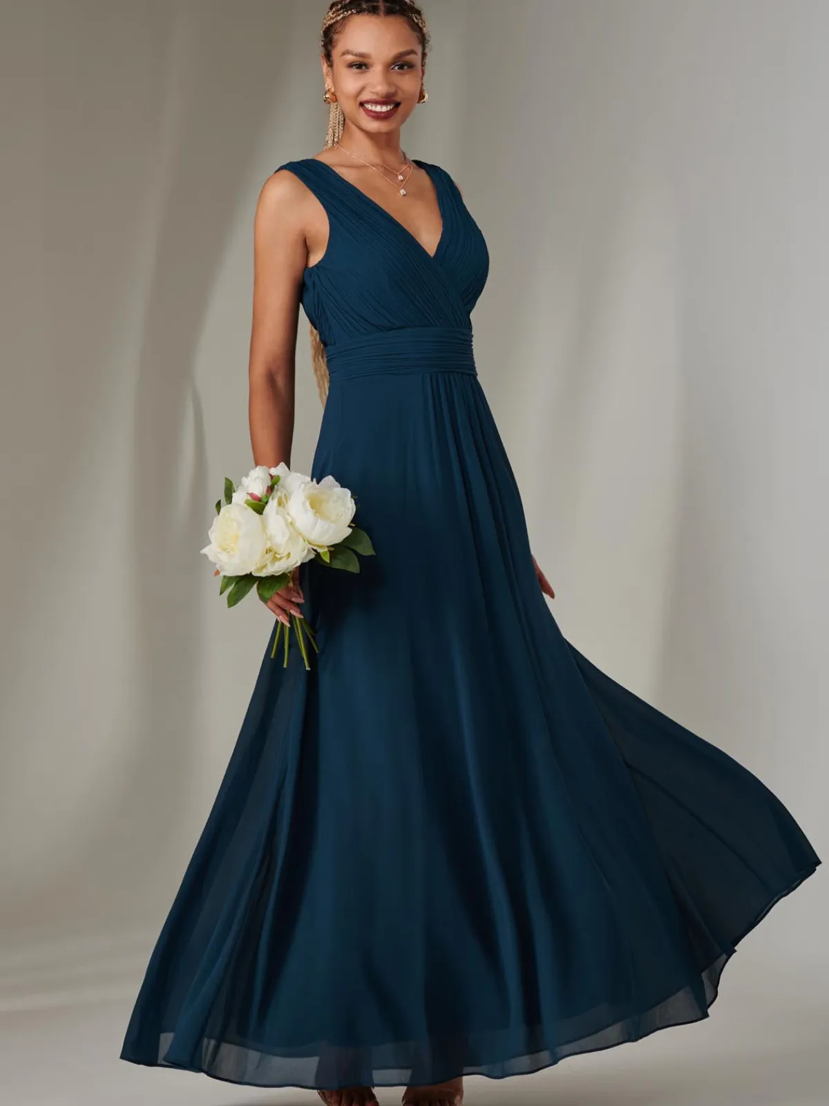 Jolie Moi Occasion Dresses|Maxi Dresses-Cora Sleeveless Chiffon Maxi Dress, Dark Teal