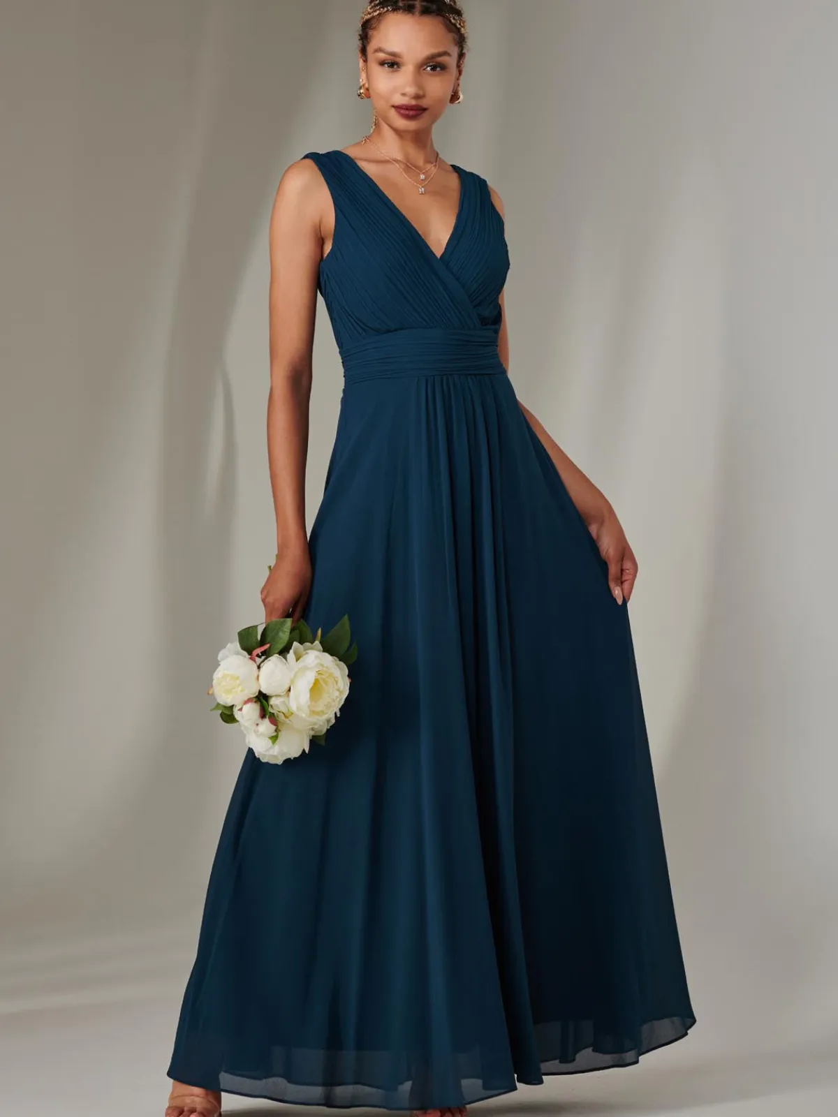 Jolie Moi Occasion Dresses|Maxi Dresses-Cora Sleeveless Chiffon Maxi Dress, Dark Teal