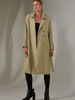 Jolie Moi Coats & Jackets|Weekend Casuals-Doube Breated Trench Coat, Stone