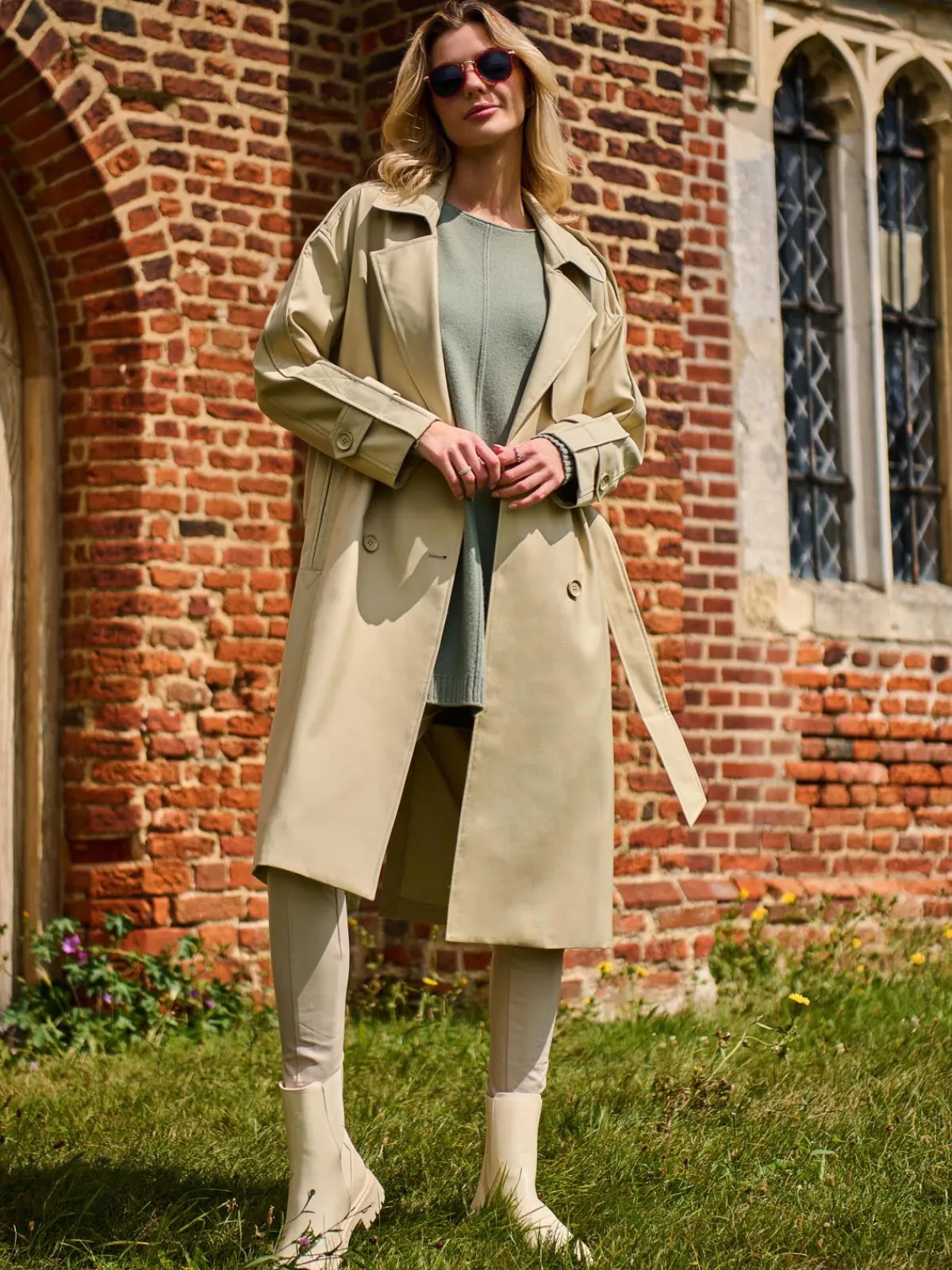 Jolie Moi Coats & Jackets|Weekend Casuals-Doube Breated Trench Coat, Stone