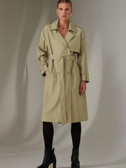 Jolie Moi Coats & Jackets|Weekend Casuals-Doube Breated Trench Coat, Stone