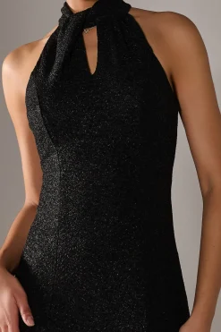 Jolie Moi Party Dresses|Maxi Dresses-Embellished Fishtail Maxi Dress, Black