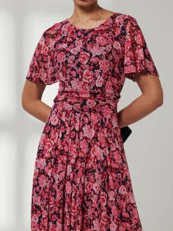 Jolie Moi Occasion Dresses|Floral Dresses-Giana Floral Midi Dress, Navy Floral