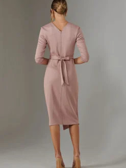 Jolie Moi Occasion Dresses|Wrap Dresses-Glitter Wrap Half Sleeve Bodycon Dress, Pink