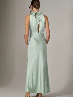 Jolie Moi Occasion Dresses|Maxi Dresses-Halter Neck Maxi Dress, Green