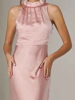 Jolie Moi Occasion Dresses|Maxi Dresses-Halter Neck Maxi Dress, Pink