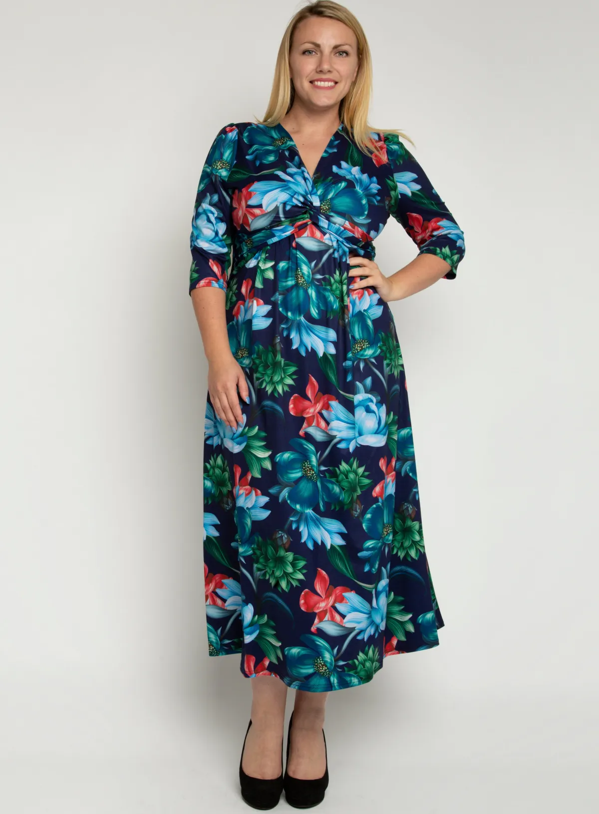 Jolie Moi Occasion Dresses|Maxi Dresses-J by Twist Front Maxi Dress, Floral Multi