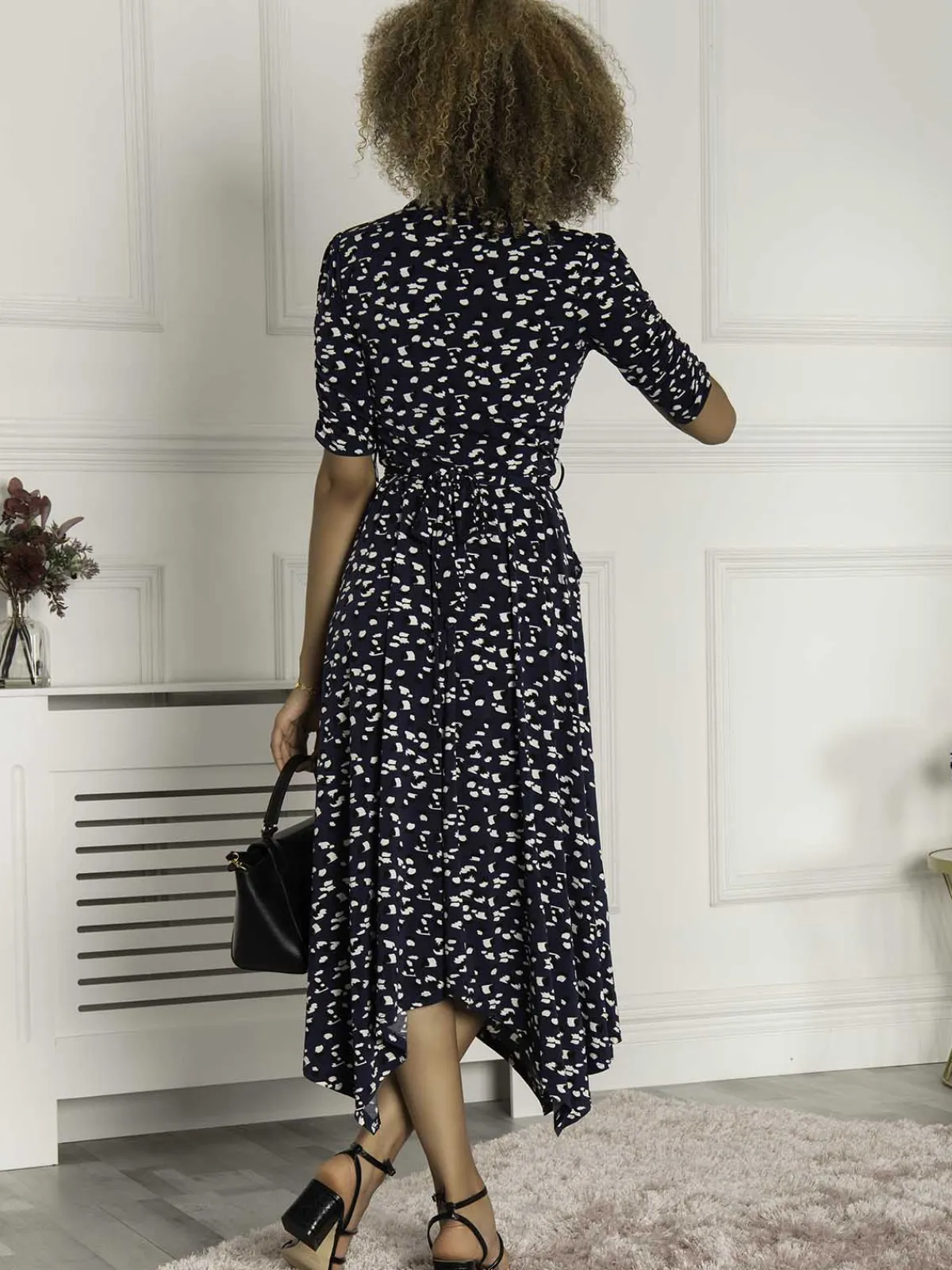 Jolie Moi Occasion Dresses|Office Dresses-Alys Hanky Hem Dress, Dark Teal