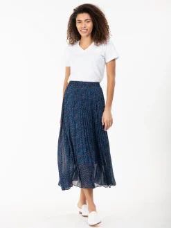 Jolie Moi Skirts|Weekend Casuals-Animal Print Chiffon Skirt, Blue Animal