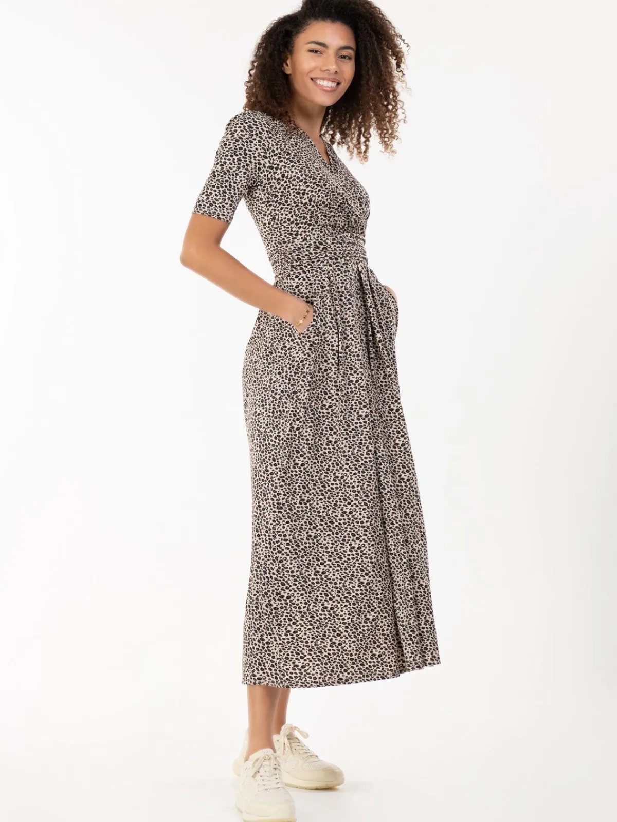 Jolie Moi Occasion Dresses|Jersey Dresses-Beatrice Animal Print Jersey Maxi Dress, Neutral Animal