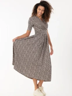 Jolie Moi Occasion Dresses|Jersey Dresses-Beatrice Animal Print Jersey Maxi Dress, Neutral Animal