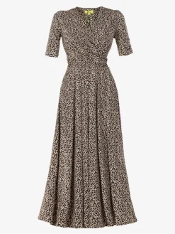 Jolie Moi Occasion Dresses|Jersey Dresses-Beatrice Animal Print Jersey Maxi Dress, Neutral Animal