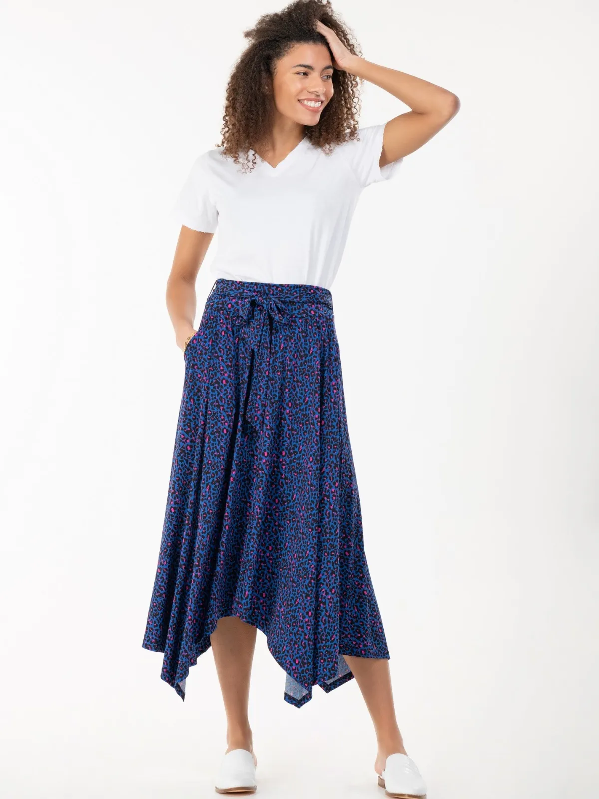 Jolie Moi Skirts|Weekend Casuals-Cady Animal Print Maxi Skirt, Blue Animal