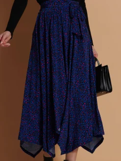 Jolie Moi Skirts|Weekend Casuals-Cady Animal Print Maxi Skirt, Blue Animal
