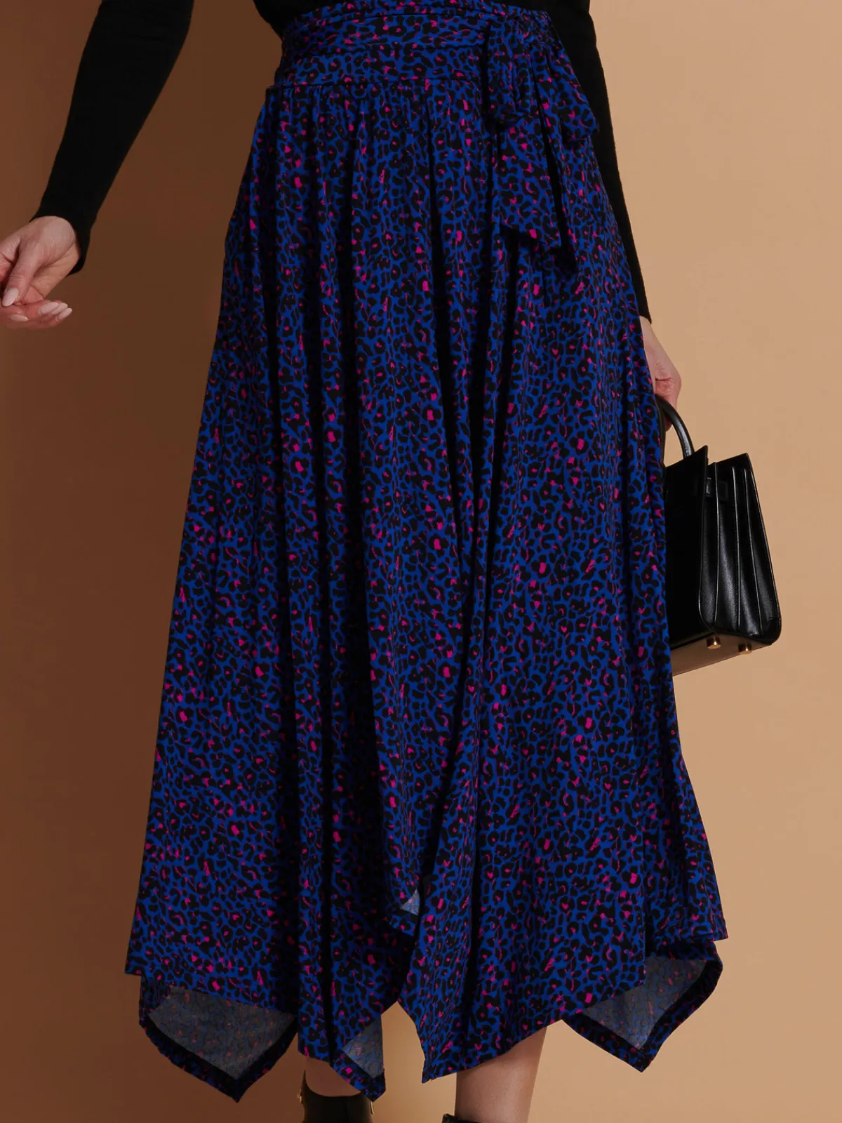 Jolie Moi Skirts|Weekend Casuals-Cady Animal Print Maxi Skirt, Blue Animal