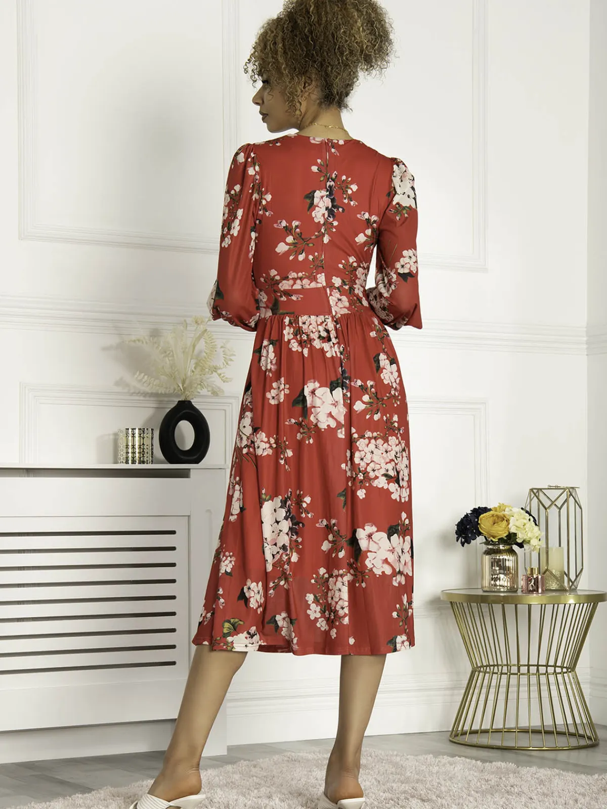 Jolie Moi Occasion Dresses|Mesh Dresses-Jasmine Long Sleeve Mesh Dress, Cerise