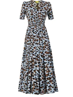Jolie Moi Jersey Dresses|Weekend Casuals-Jenny Animal Print Maxi Dress, Blue Animal