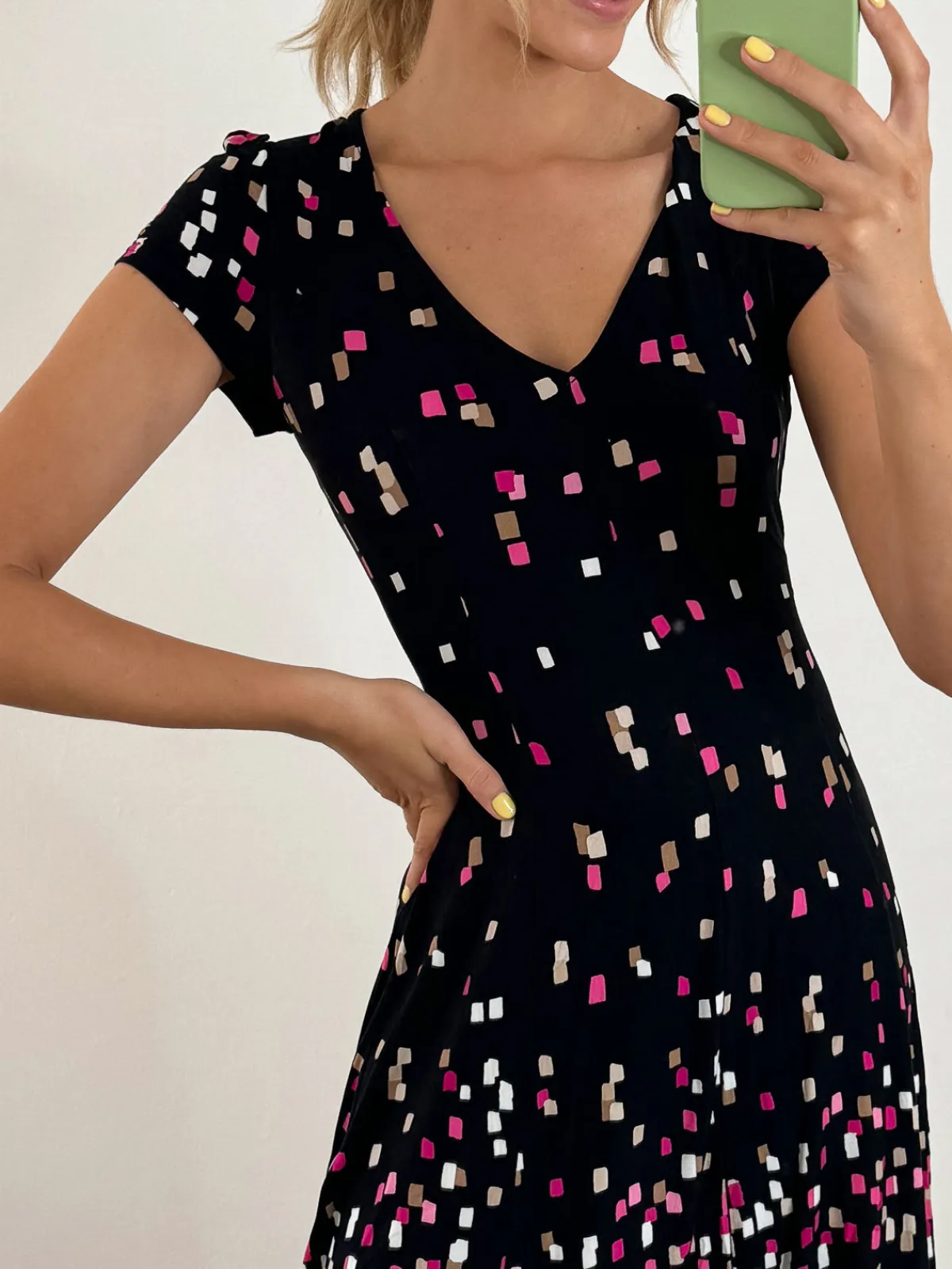 Jolie Moi Occasion Dresses|Weekend Casuals-Sasha Midi Dress, Black Multi