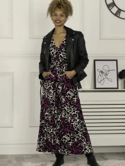 Jolie Moi Occasion Dresses|Jersey Dresses-Kamiyah Viscose Maxi Dress, Floral Multi