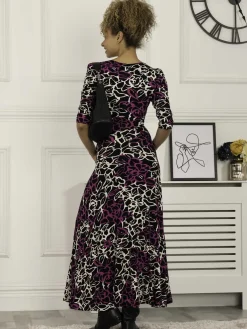 Jolie Moi Occasion Dresses|Jersey Dresses-Kamiyah Viscose Maxi Dress, Floral Multi