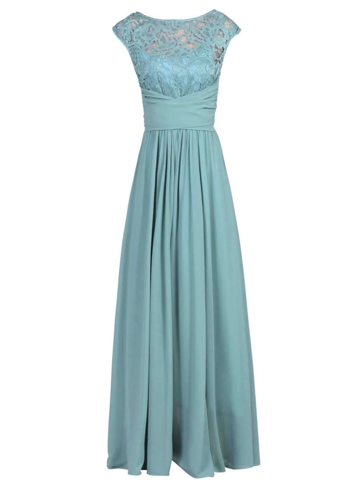 Jolie Moi Occasion Dresses|Mother Of The Bride-Lace Bodice Chiffon Maxi Bridesmaid Dress, Duck Egg Blue
