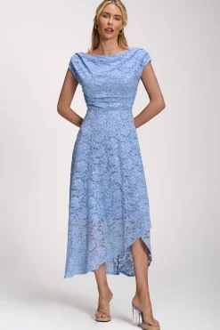 Jolie Moi Occasion Dresses|Sleeveless Dresses-Lace Sequin Embellished Midi Dress, Blue