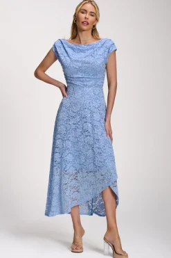 Jolie Moi Occasion Dresses|Sleeveless Dresses-Lace Sequin Embellished Midi Dress, Blue