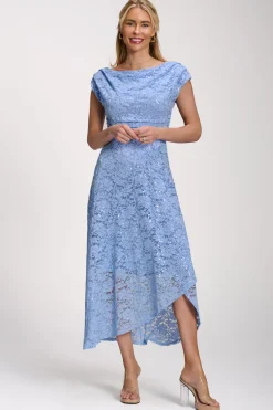 Jolie Moi Occasion Dresses|Sleeveless Dresses-Lace Sequin Embellished Midi Dress, Blue