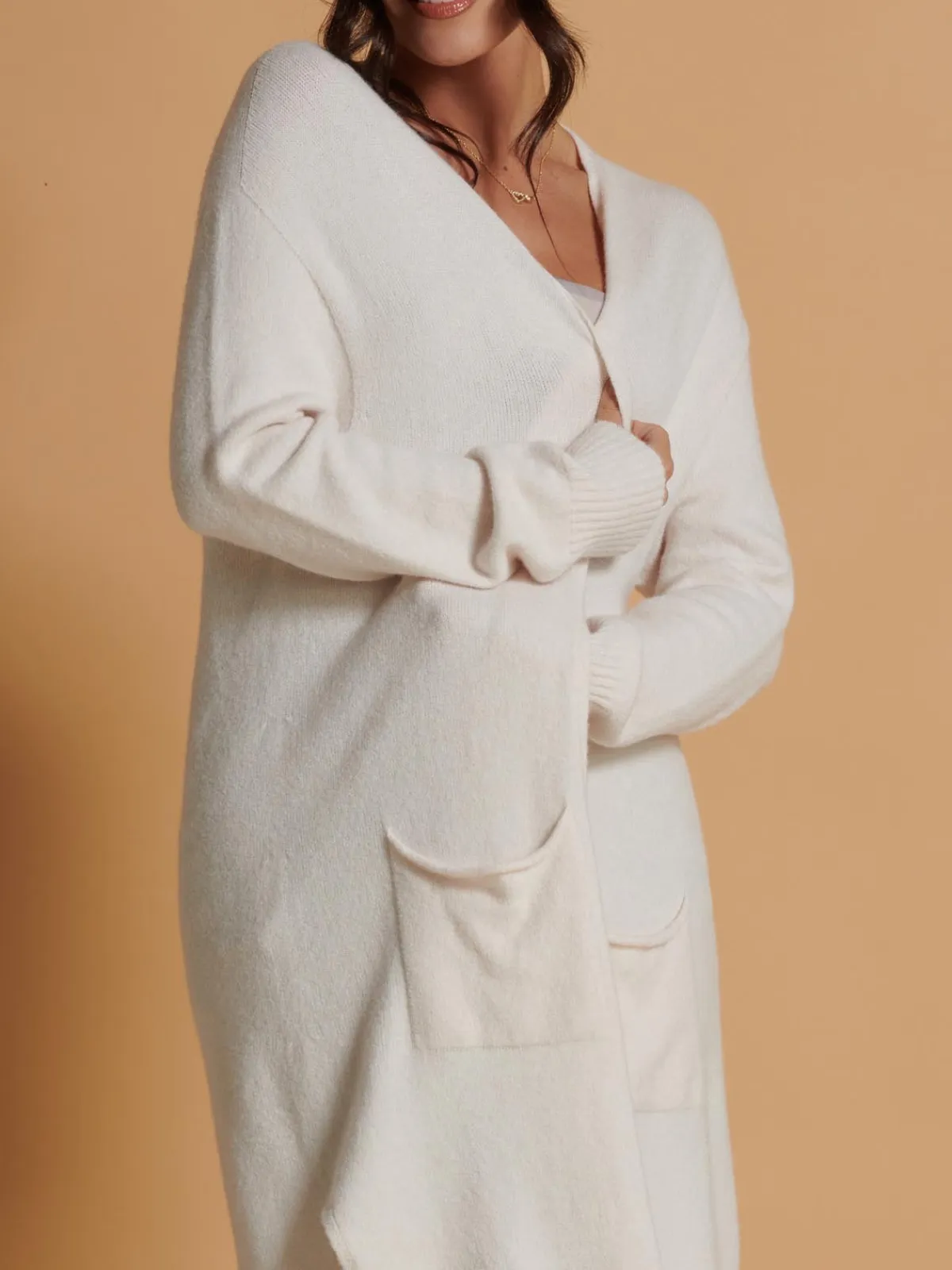 Jolie Moi Knitted Cardigan|Knitted Jumpers-Longline Soft Knitted Cardigan, Calce