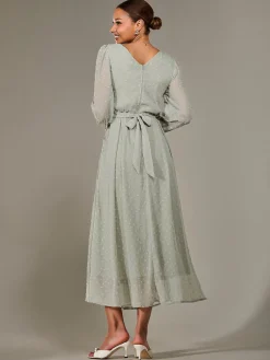 Jolie Moi Mother Of The Bride|Occasion Dresses-Long Sleeve Chiffon Midaxi Dress, Light Green