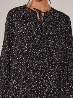 Jolie Moi Office Wear|Shirt Dresses-Long Sleeve Shirt Dress, Black Spot
