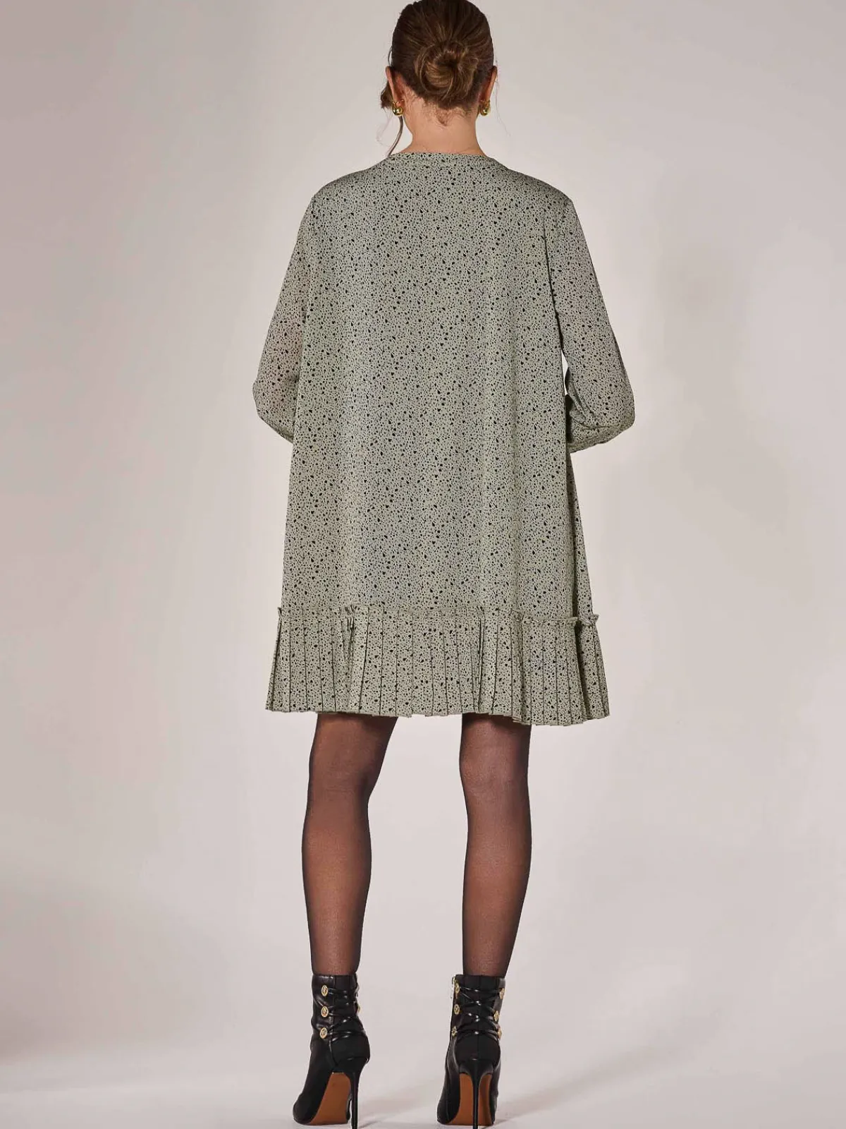 Jolie Moi Office Wear|Shirt Dresses-Long Sleeve Shirt Dress, Khaki Spot