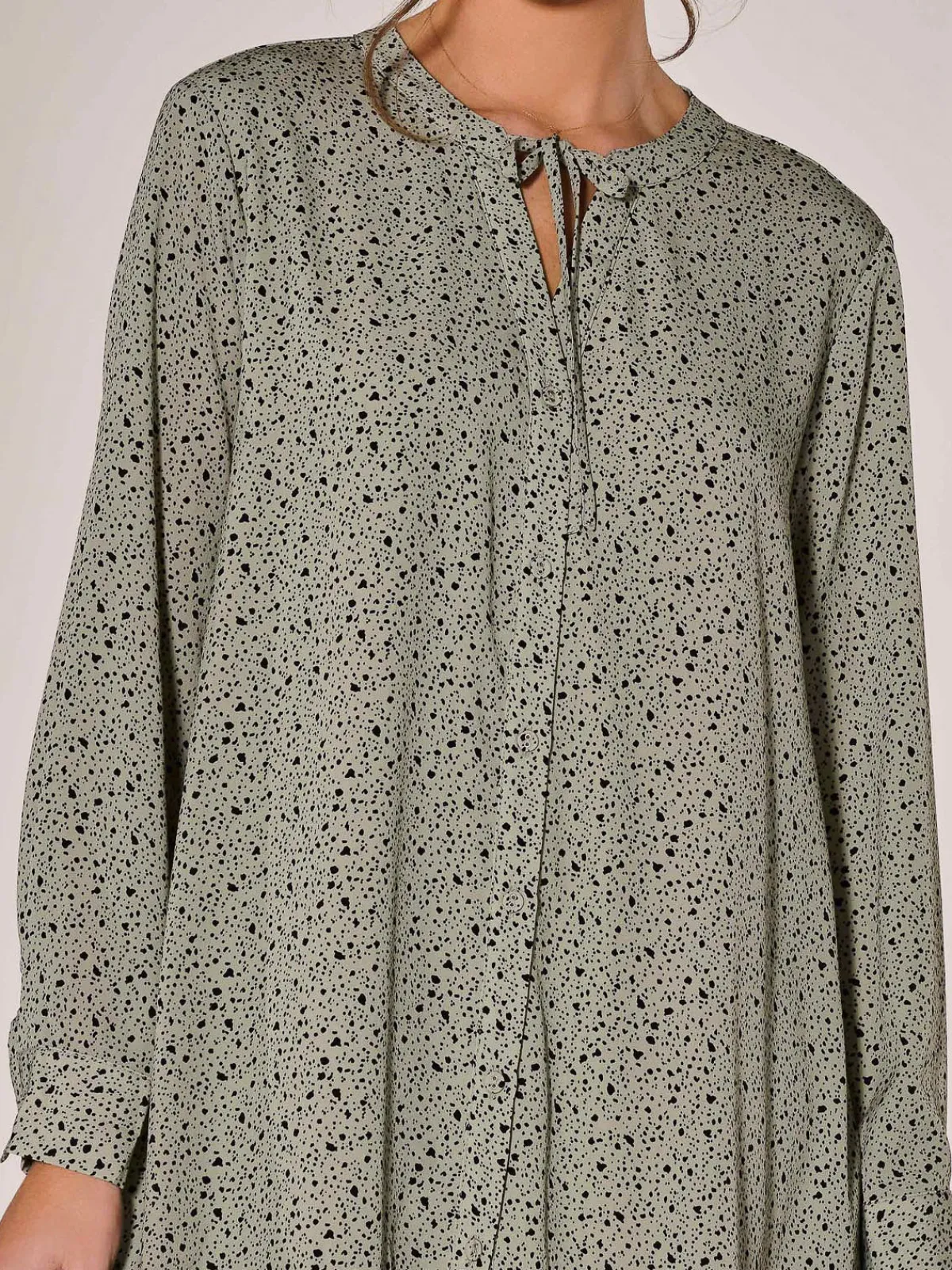 Jolie Moi Office Wear|Shirt Dresses-Long Sleeve Shirt Dress, Khaki Spot